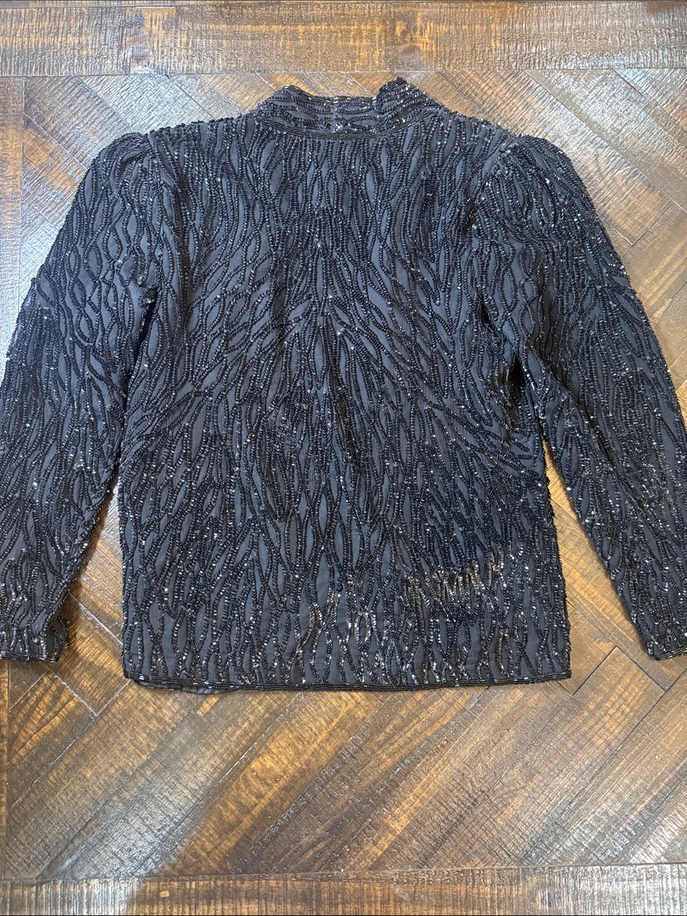 Vintage Leslie Fay Evenings Silk Beaded Sequin Jacket S 80s 90s Formal - Picture 10 of 11